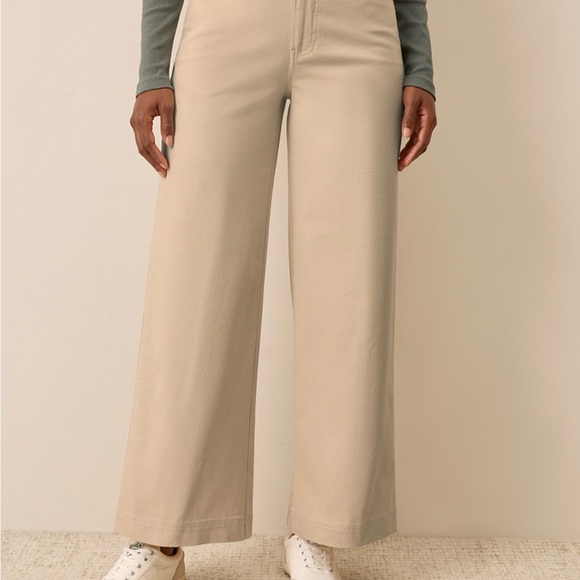 Pact Organic Pants - PACT Organic Cotton Twill Wide Leg Pants 3XL Eco-style Khaki Stretch Staple New